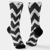 Chaussette Black and white Rustic Chevron pattern (Angulaire)