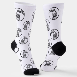 Chaussette Black and White Toucan Doodle Crew Socks
