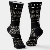 Chaussette Black And White Tribal Print Crew Socks (Angulaire)