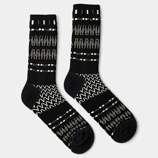 Chaussette Black And White Tribal Print Crew Socks (Droite)