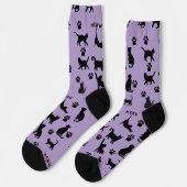 Chaussette Black and White Tuxedo Cat Patterned Socks Gift (Gauche)