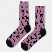 Chaussette Black and White Tuxedo Cat Patterned Socks Gift (Gauche)