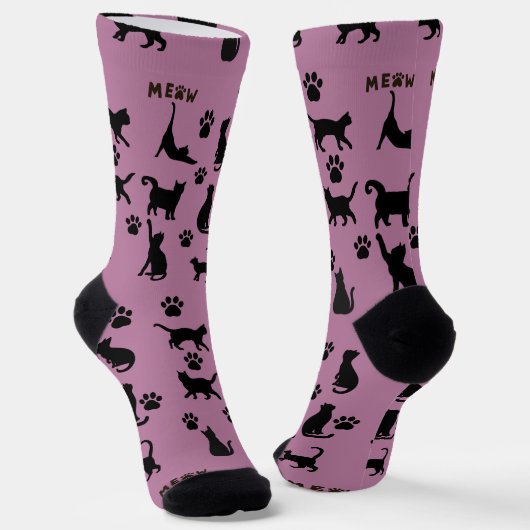 Chaussette Black and White Tuxedo Cat Patterned Socks Gift (Angulaire)