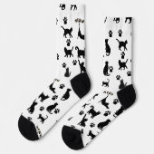 Chaussette Black and White Tuxedo Cat Patterned Socks Gift (Gauche)