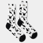 Chaussette Black and White Tuxedo Cat Patterned Socks Gift (Droite)