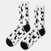Chaussette Black and White Tuxedo Cat Socks Pattern Gift (Gauche)
