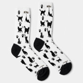 Chaussette Black and White Tuxedo Cat Socks Pattern Gift (Droite)