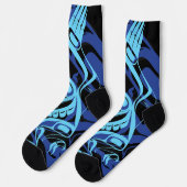 Chaussette Black Blue Haida Eagle Thunder Bird Art autochtone (Gauche)