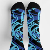 Chaussette Black Blue Haida Eagle Thunder Bird Art autochtone (Haut)