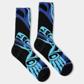 Chaussette Black Blue Haida Eagle Thunder Bird Art autochtone (Droite)