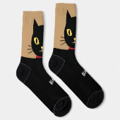 Chaussette Black Cat Socks Gift for Cat Lovers (Droite)