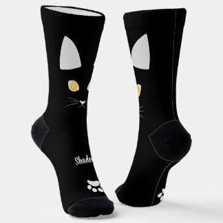 Chaussette Black Cat Socks Gift for Cat Mom & Cat Dad Lovers