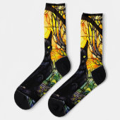 Chaussette Black Cat Vitrail jaune (Gauche)