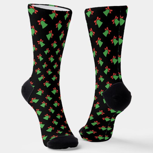 Chaussette Black Christmas Bell Motif sans couture (Angulaire)