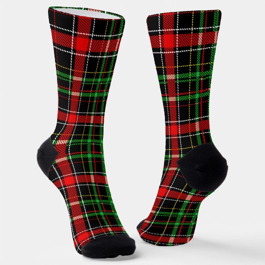 Chaussette Black Christmas Flannel Plaid Tartan Design