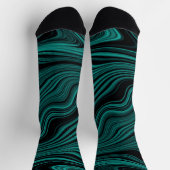Chaussette Black & Emerald Wavy Abstraction (Haut)