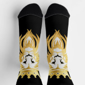 Chaussette Black Faux Gold King Lionhead tendance (Haut)