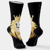 Chaussette Black Faux Gold King Lionhead tendance (Angulaire)