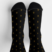 Chaussette Black & Gold Minimalist Modern Initials Monogram (Haut)