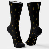 Chaussette Black & Gold Minimalist Modern Initials Monogram (Angulaire)