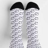 Chaussette Black Line Sheep – Cozy Animal Ink Design on (Haut)