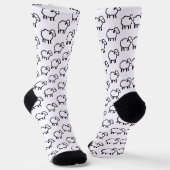 Chaussette Black Line Sheep – Cozy Animal Ink Design on (Angulaire)