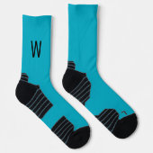 Chaussette Black Monogram Turquoise Socks (Droite)