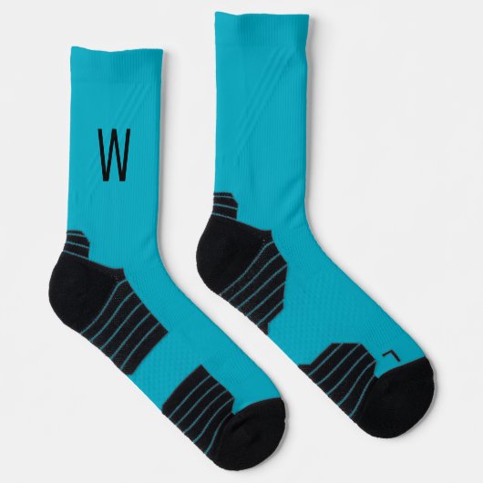 Chaussette Black Monogram Turquoise Socks (Droite)