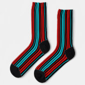 Chaussette Black Red Blue Stripes Pattern   (Gauche)