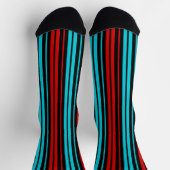 Chaussette Black Red Blue Stripes Pattern   (Haut)