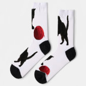 Chaussette Black Silhouette Kitty, with red wool Ball (Gauche)