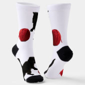 Chaussette Black Silhouette Kitty, with red wool Ball (Angulaire)