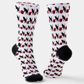Chaussette Black Silhouette Kitty, with red wool Ball (Multi) (Angulaire)