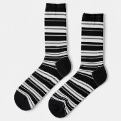 Chaussette Black Stripe Socks – Bold Monochrome Style (Gauche)