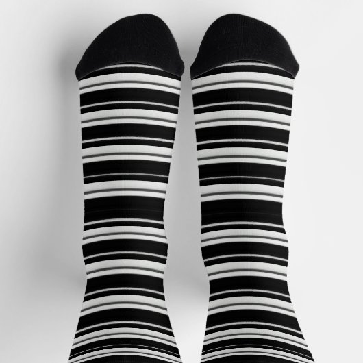 Chaussette Black Stripe Socks – Bold Monochrome Style (Haut)