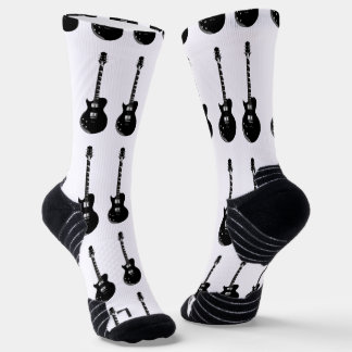 Chaussette Black & White Pop Art Guitare électrique