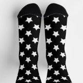 Chaussette Black White Stars Motif Décor (Haut)