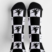 Chaussette Black Witches Black & White Checkered (Haut)