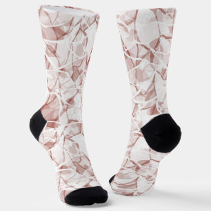 Chaussette blanc beige abstrait moderne motif