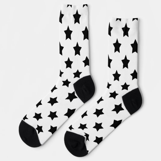 Chaussette Blanc Black Stars Motif décoratif (Gauche)