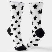 Chaussette Blanc Black Stars Motif décoratif (Angulaire)