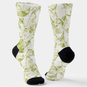 Chaussette blanc d'olive abstrait motif moderne tendance