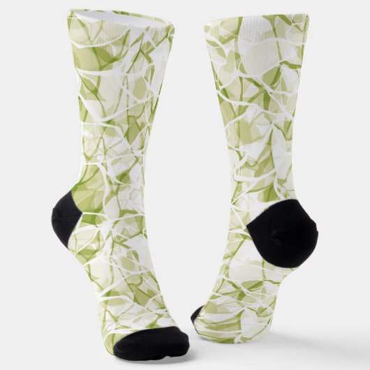 Chaussette blanc d'olive abstrait motif moderne tendance (Angulaire)