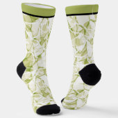 Chaussette blanc d'olive abstrait motif moderne tendance (Angulaire)
