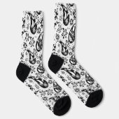 Chaussette Blanc Floral Paisley Design Motif (Droite)