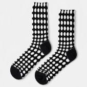 Chaussette Blanc sur noir grand format Horiz. Chaussettes poi (Gauche)