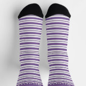 Chaussette Blanc Violet Horizontal Fractionné Pour Nom Person (Haut)