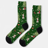 Chaussette Blanc Westie Noël Fantaisie (Gauche)