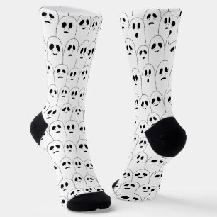 Chaussette Blancs mignons Fantômes Halloween modélisés