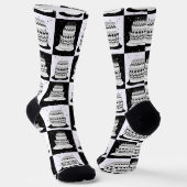 Chaussette Blancs noir À damiers bloc (Angulaire)